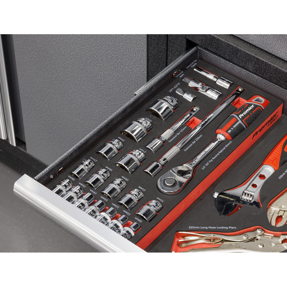 Premier Socket Set with Tool Tray 1/2"Sq Drive 22pc