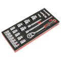 Premier Socket Set with Tool Tray 1/2"Sq Drive 22pc
