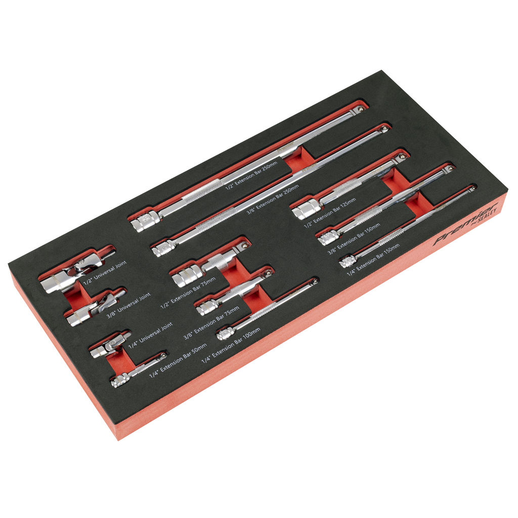 Premier Wobble Extension Bar Set with Tool Tray 1/4", 3/8" &