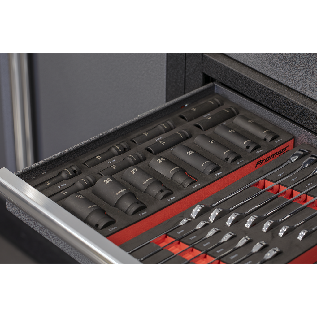 Premier Impact Socket Set with Tool Tray 1/2"Sq Drive 22pc