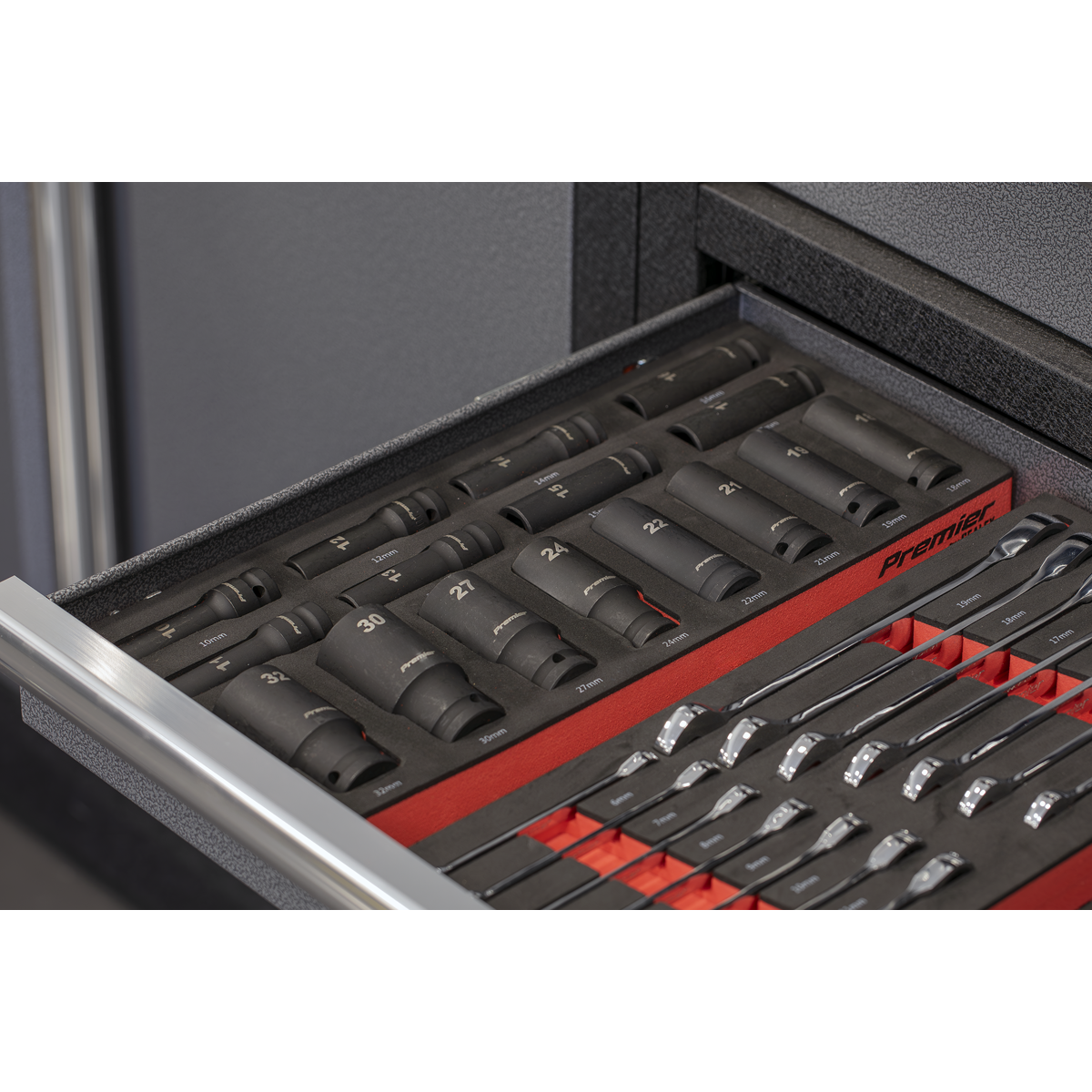 Premier Impact Socket Set with Tool Tray 1/2"Sq Drive 22pc