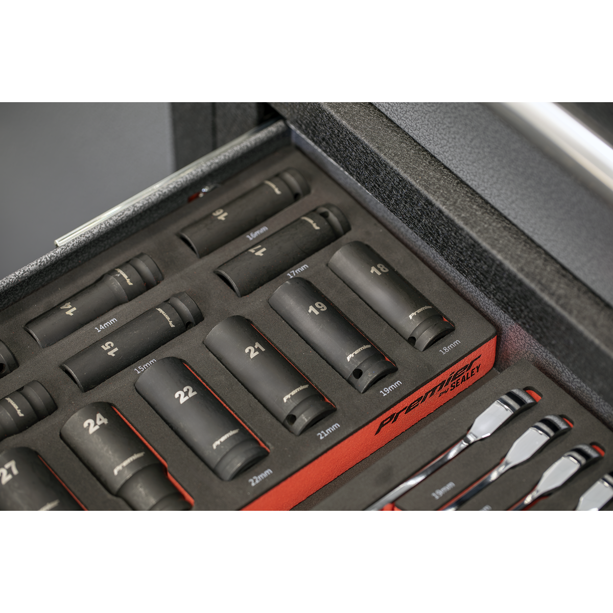 Premier Impact Socket Set with Tool Tray 1/2"Sq Drive 22pc