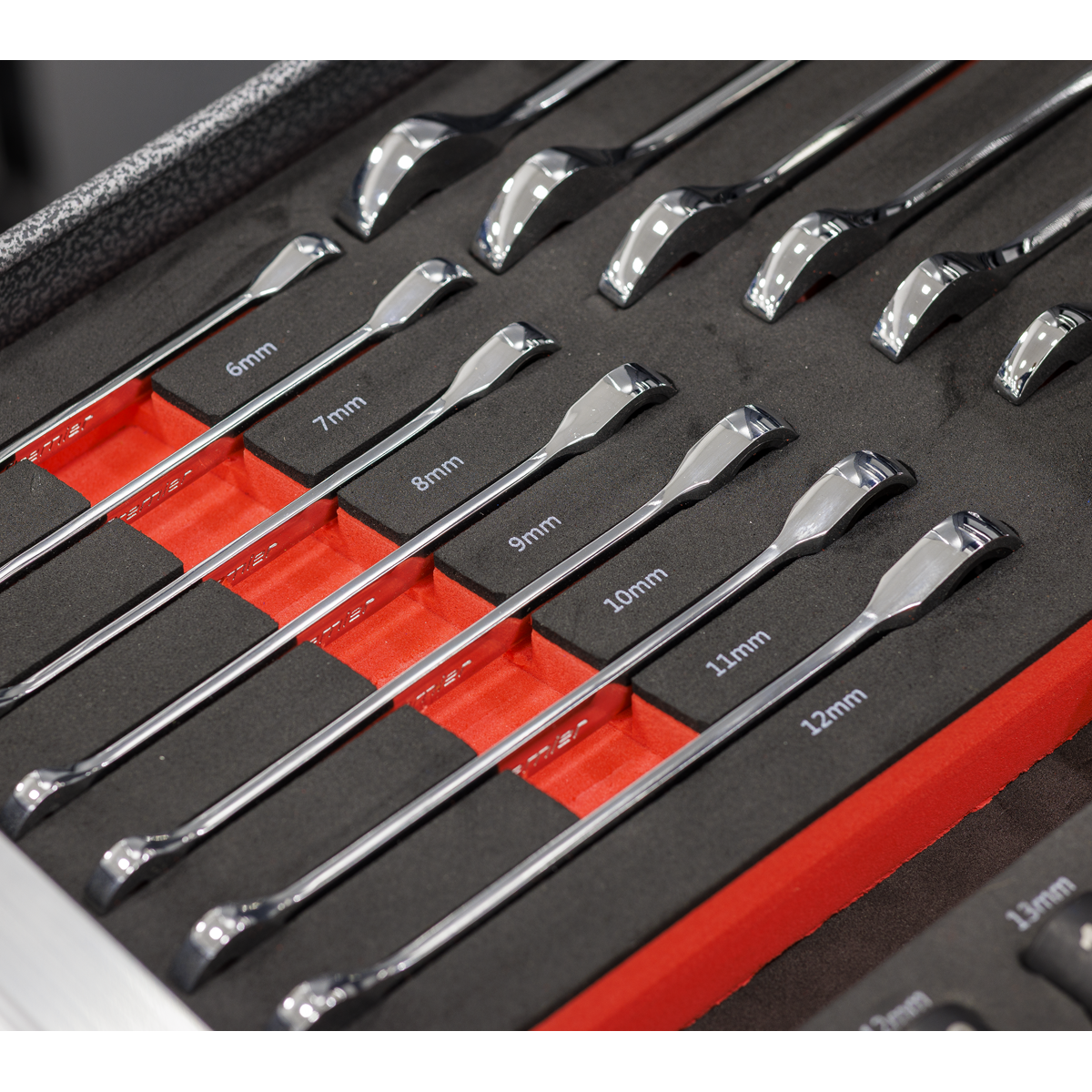 Premier Ratchet Spanner Set with Tool Tray 14pc