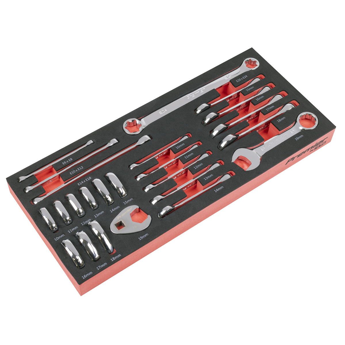 Stubby Combination, TRX-Star* & Crow's Foot Spanner Set with Tool Tray 24pc