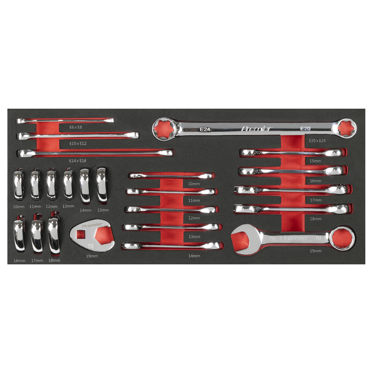 Stubby Combination, TRX-Star* & Crow's Foot Spanner Set with Tool Tray 24pc