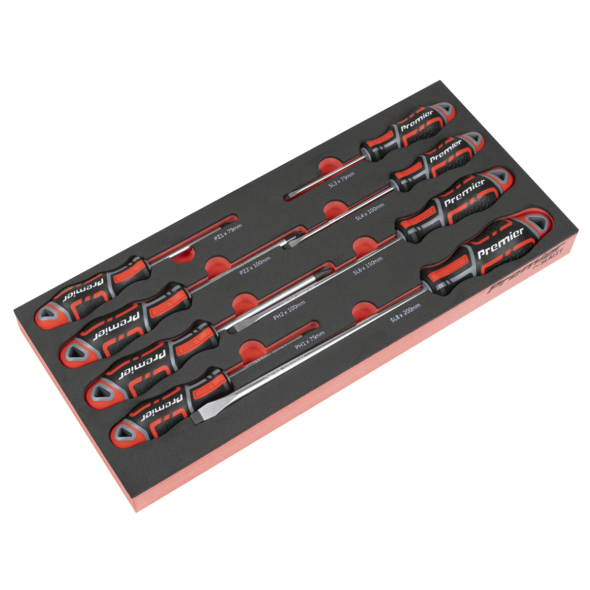 Screwdriver Set with Tool Tray 8pc