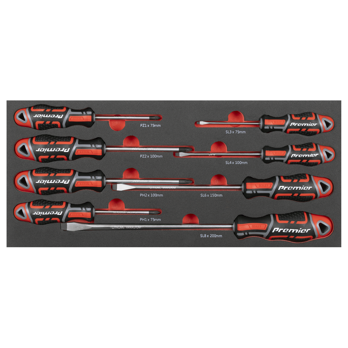 Premier Screwdriver Set with Tool Tray 8pc