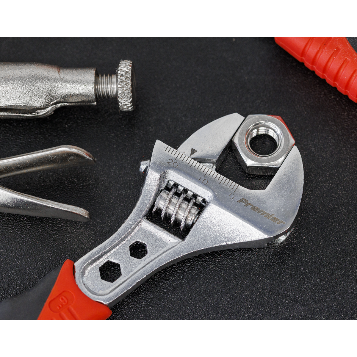 Premier Locking Pliers & Adjustable Wrench Set with Tool Tra