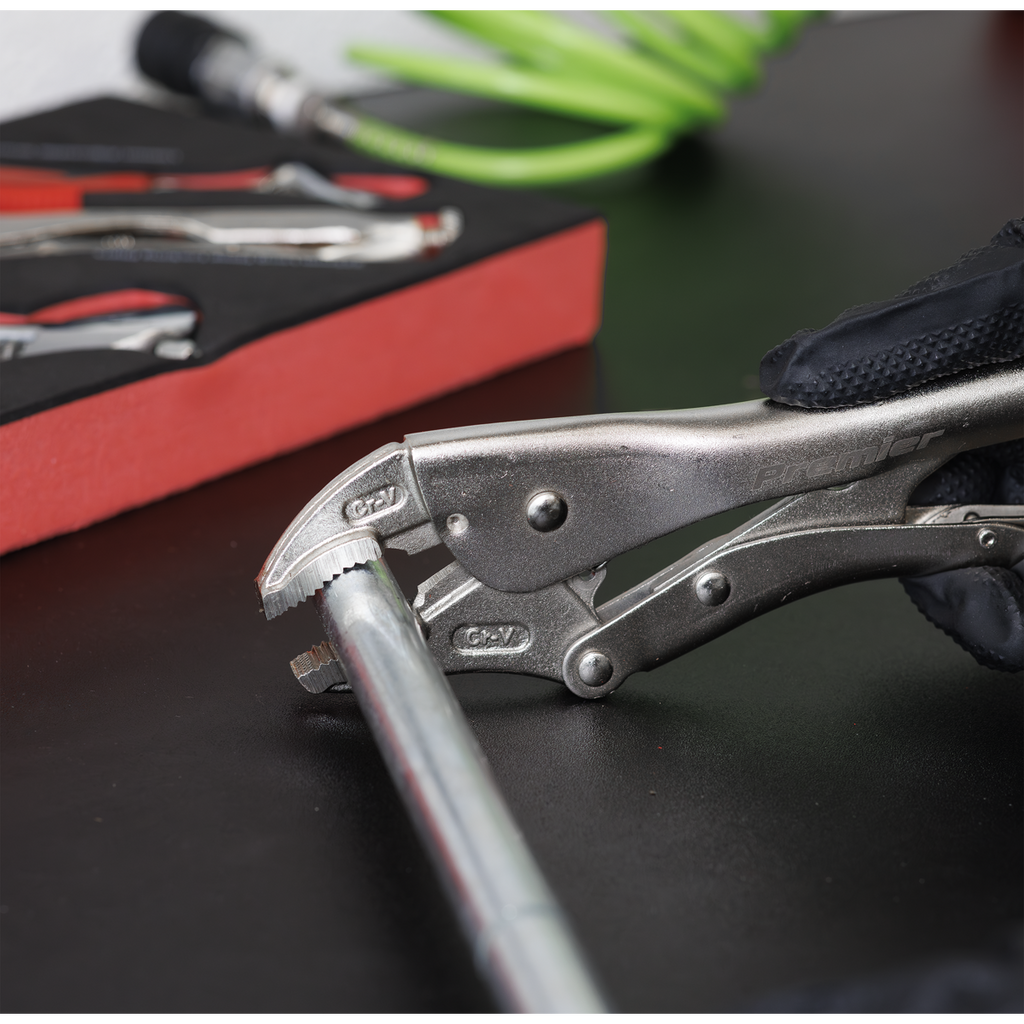 Premier Locking Pliers & Adjustable Wrench Set with Tool Tra