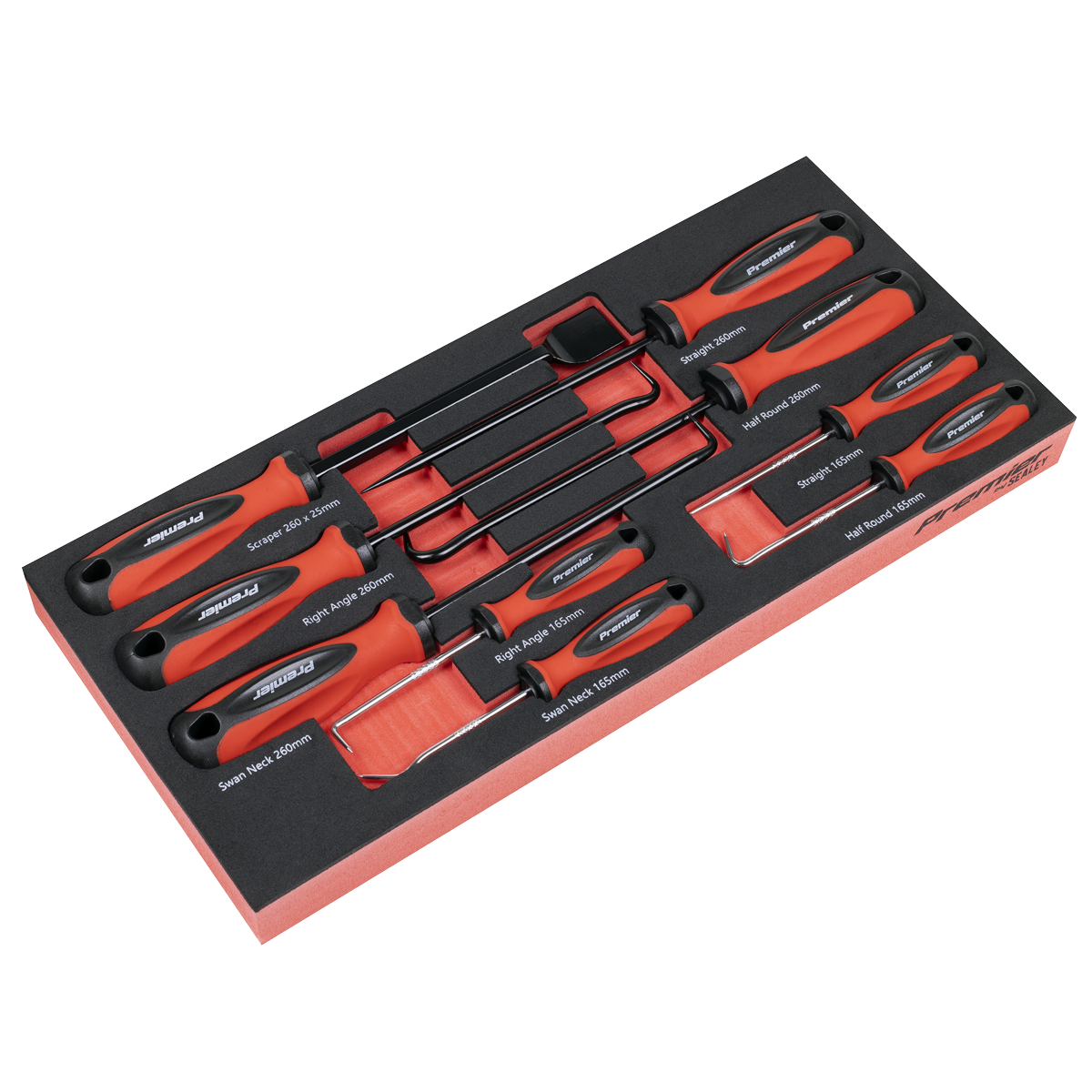 Scraper & Hook Set with Tool Tray 9pc