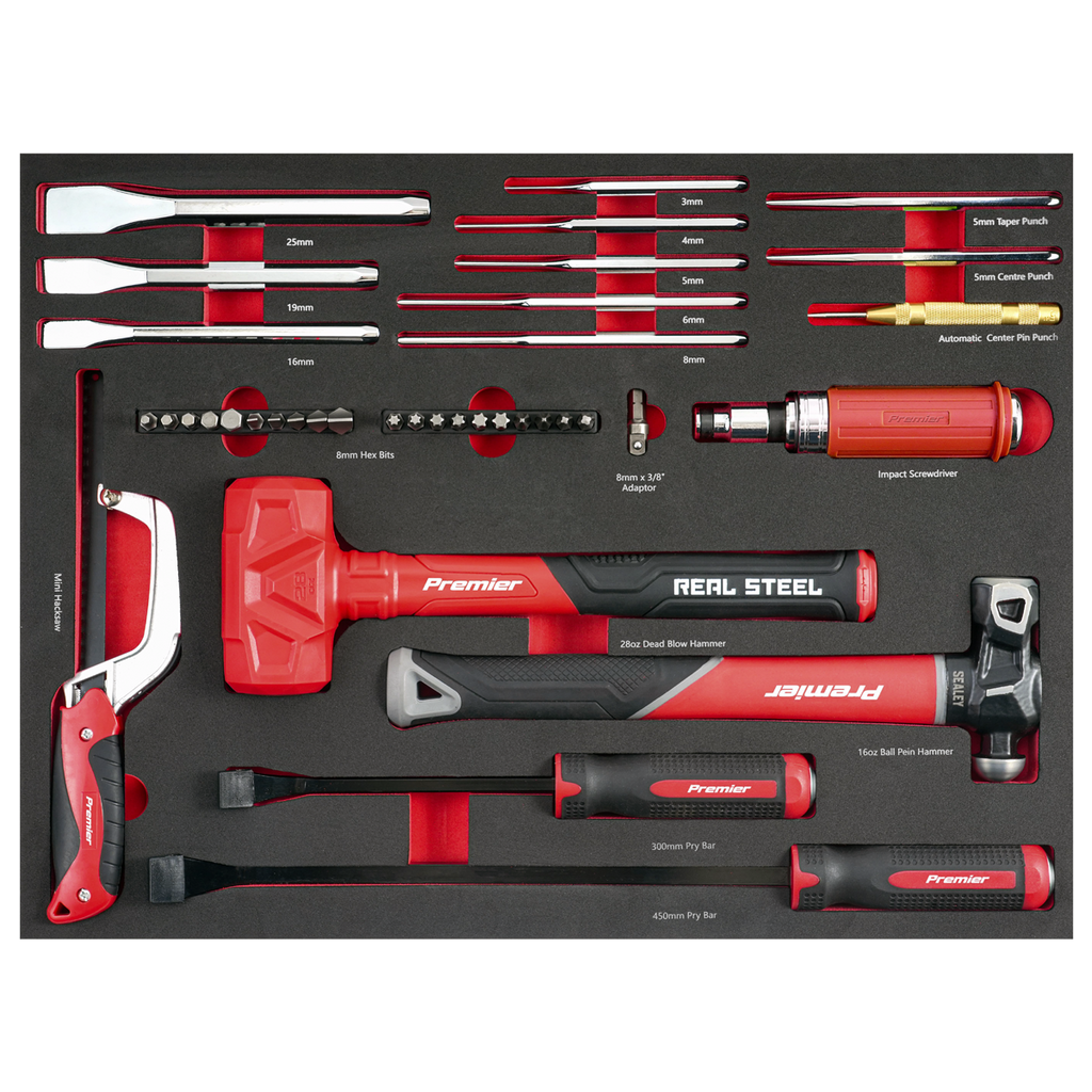 Premier Striking, Pry Bar, Hacksaw & Impact Screwdriver Set