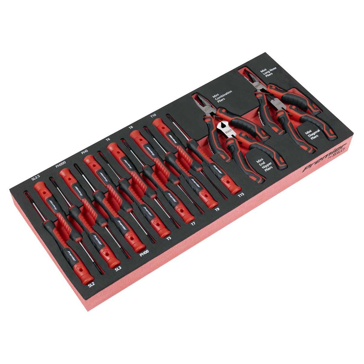 Precision Screwdriver & Mini Pliers Set with Tool Tray 17pc