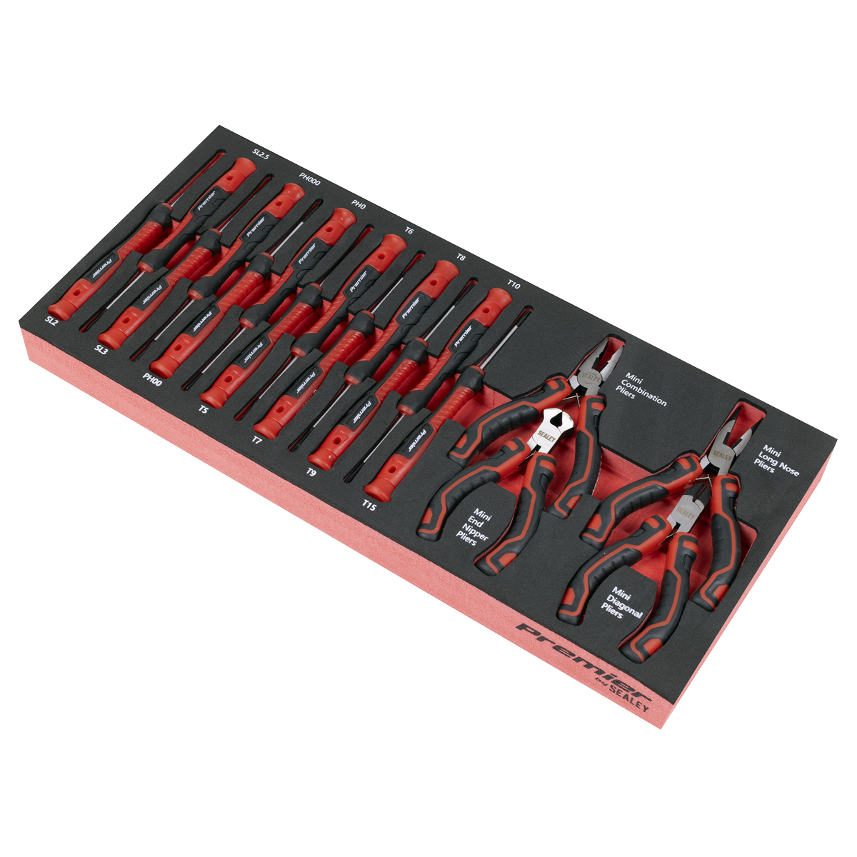 Precision Screwdriver & Mini Pliers Set with Tool Tray 17pc