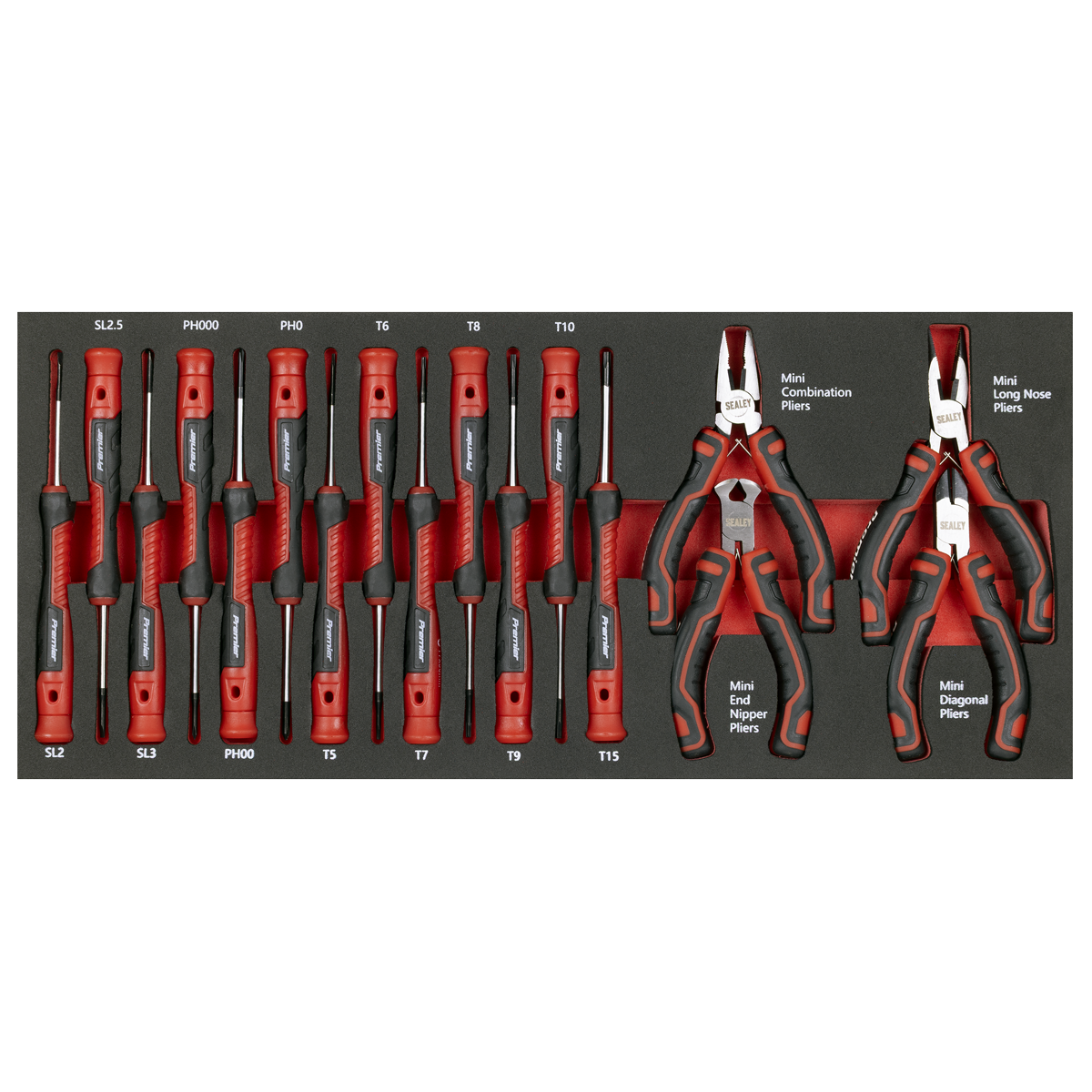 Premier Precision Screwdriver & Mini Pliers Set with Tool Tr