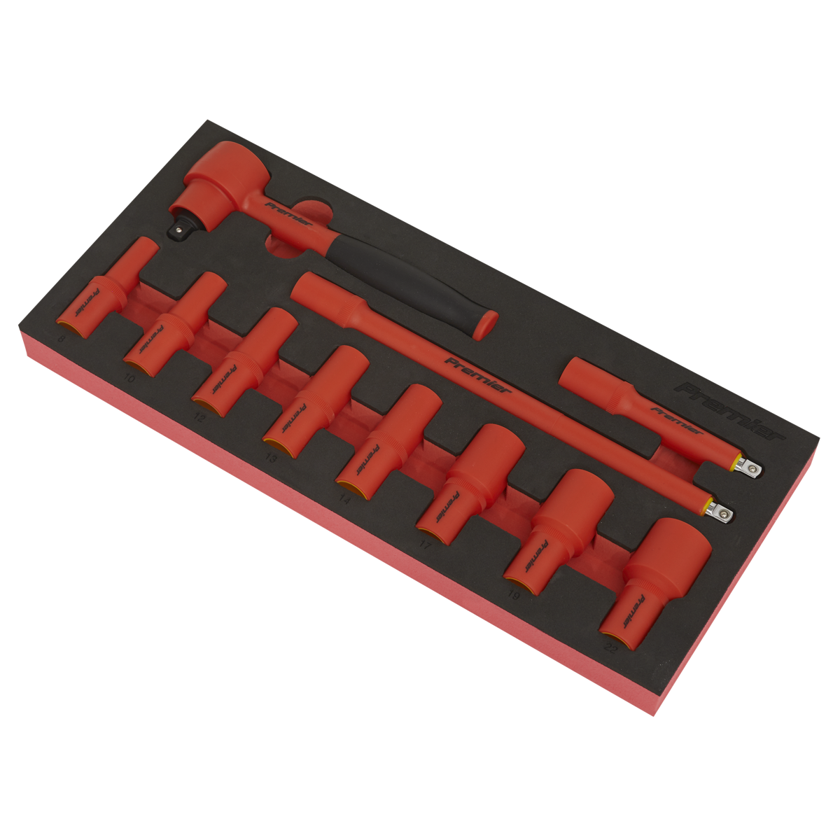 Premier Insulated Socket Set with Tool Tray 3/8"Sq Drive 11pc - VDE Approved