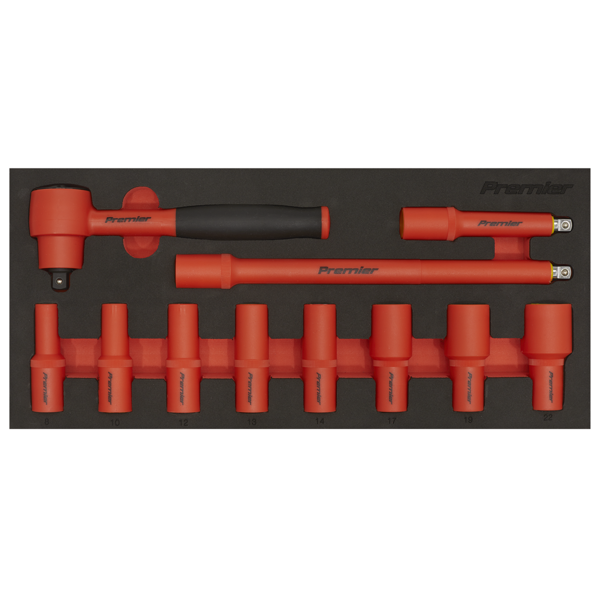 Premier Insulated Socket Set with Tool Tray 3/8"Sq Drive 11p