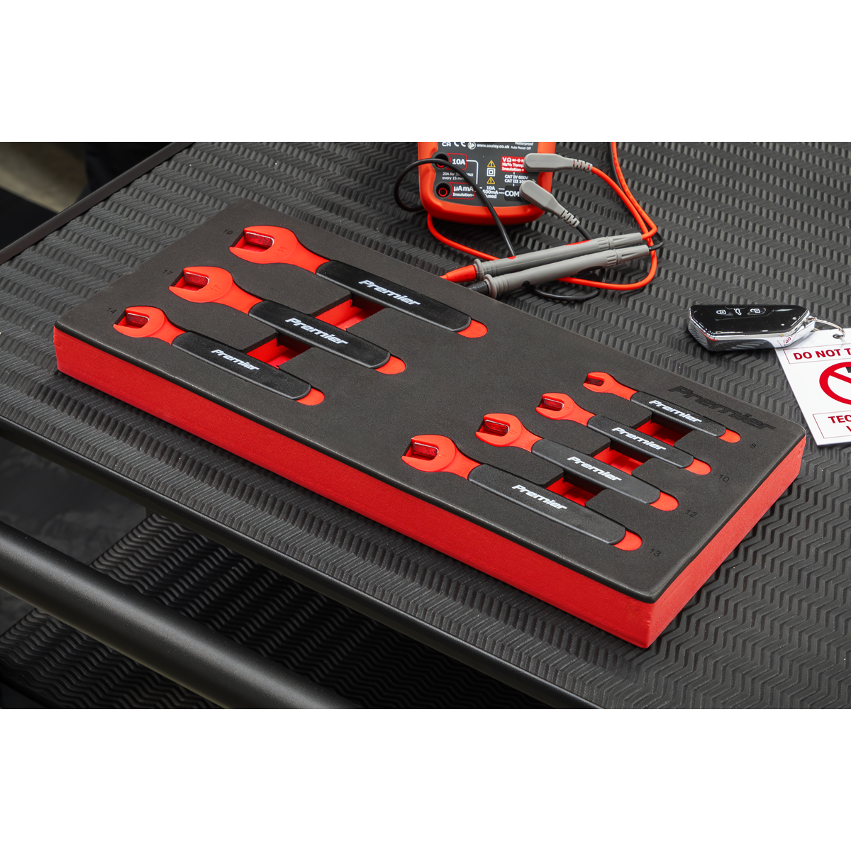 Premier Insulated Open-End Spanner Set with Tool Tray 7pc - VDE Approved