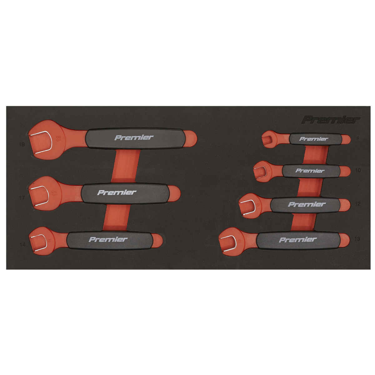 Premier Insulated Open-End Spanner Set with Tool Tray 7pc -
