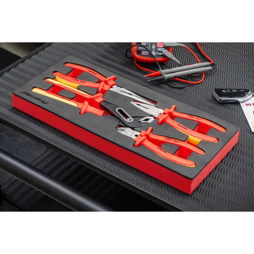 Premier Insulated Pliers Set with Tool Tray 4pc - VDE Approv