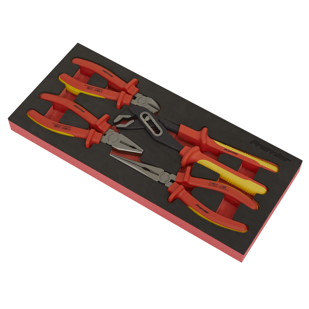 Premier Insulated Pliers Set with Tool Tray 4pc - VDE Approv