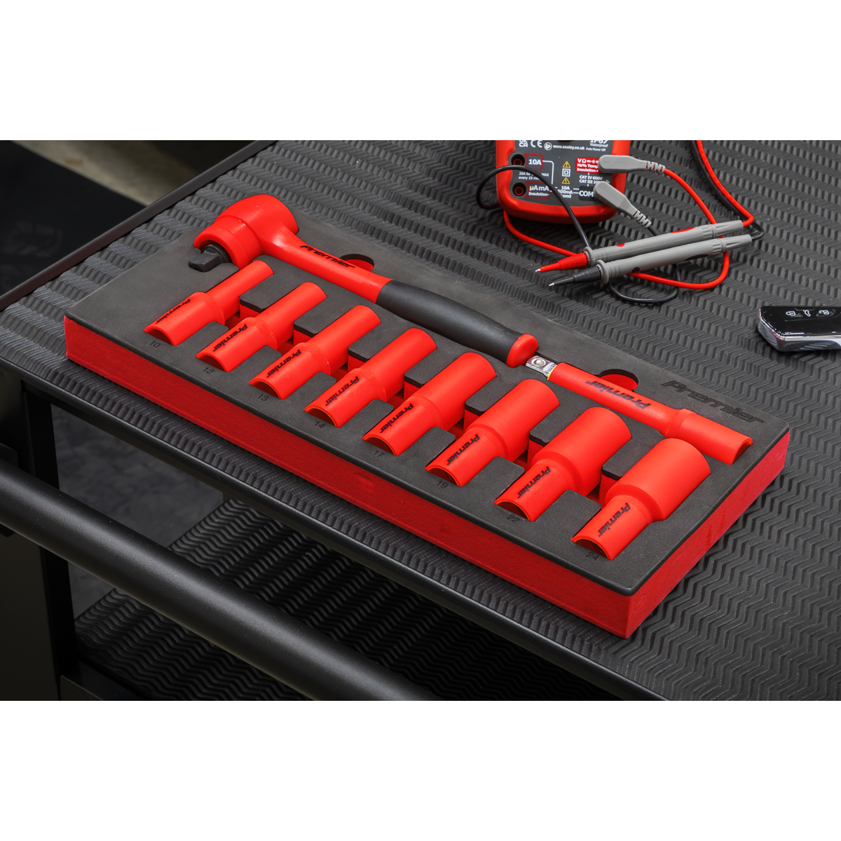 Premier Insulated Socket Set with Tool Tray 1/2"Sq Drive 10p