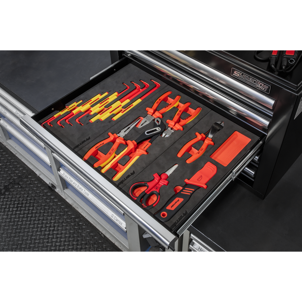 Superline PRO® Rollcab with 63pc Insulated Tool Kit, 7 Drawer, Black (TBTECOMBO2)