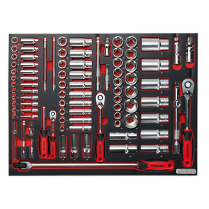 Premier Platinum Socket Set with Tool Tray 1/4", 3/8" & 1/2"Sq Drive 91pc