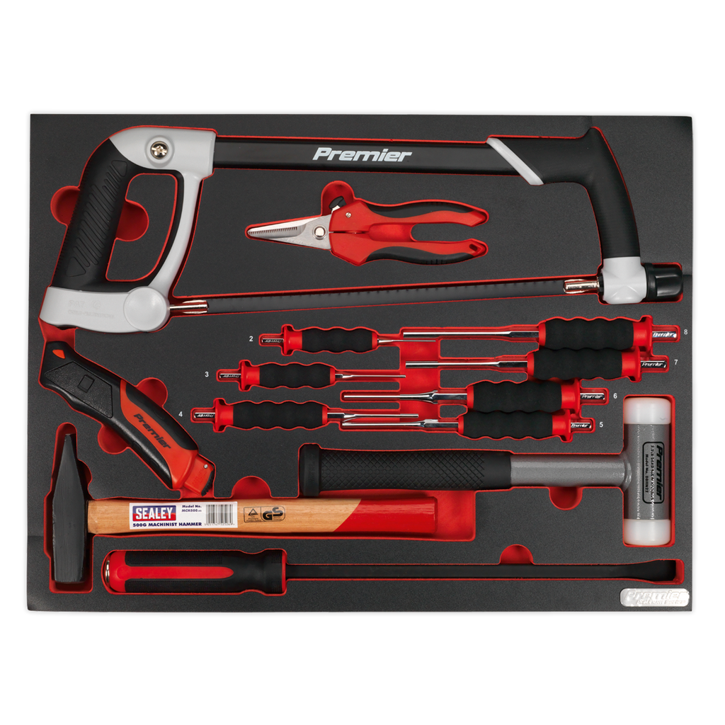 Premier Platinum Hacksaw, Hammers & Punch Kit with Tool Tray