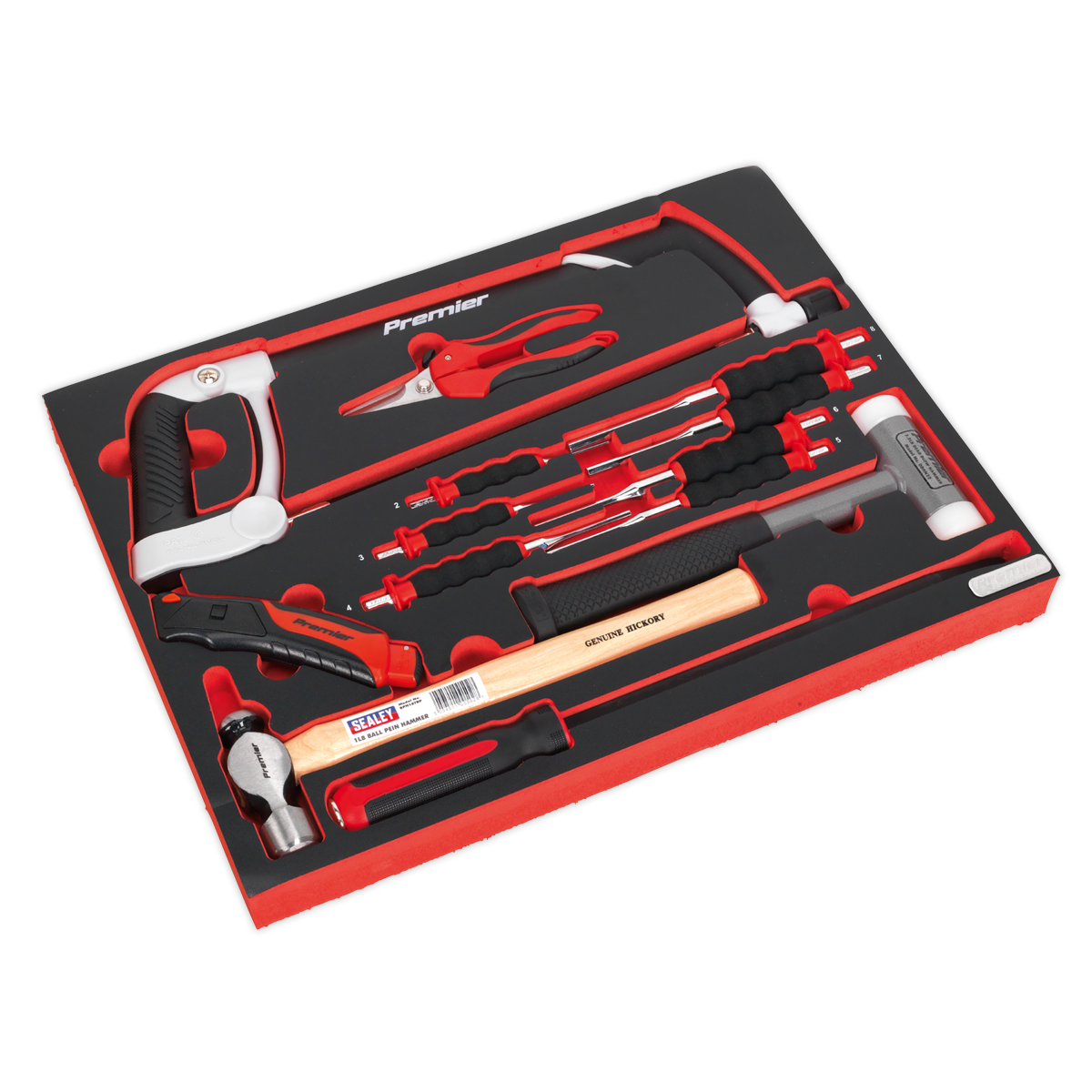 Premier Platinum Hacksaw, Hammers & Punch Kit with Tool Tray 13pc
