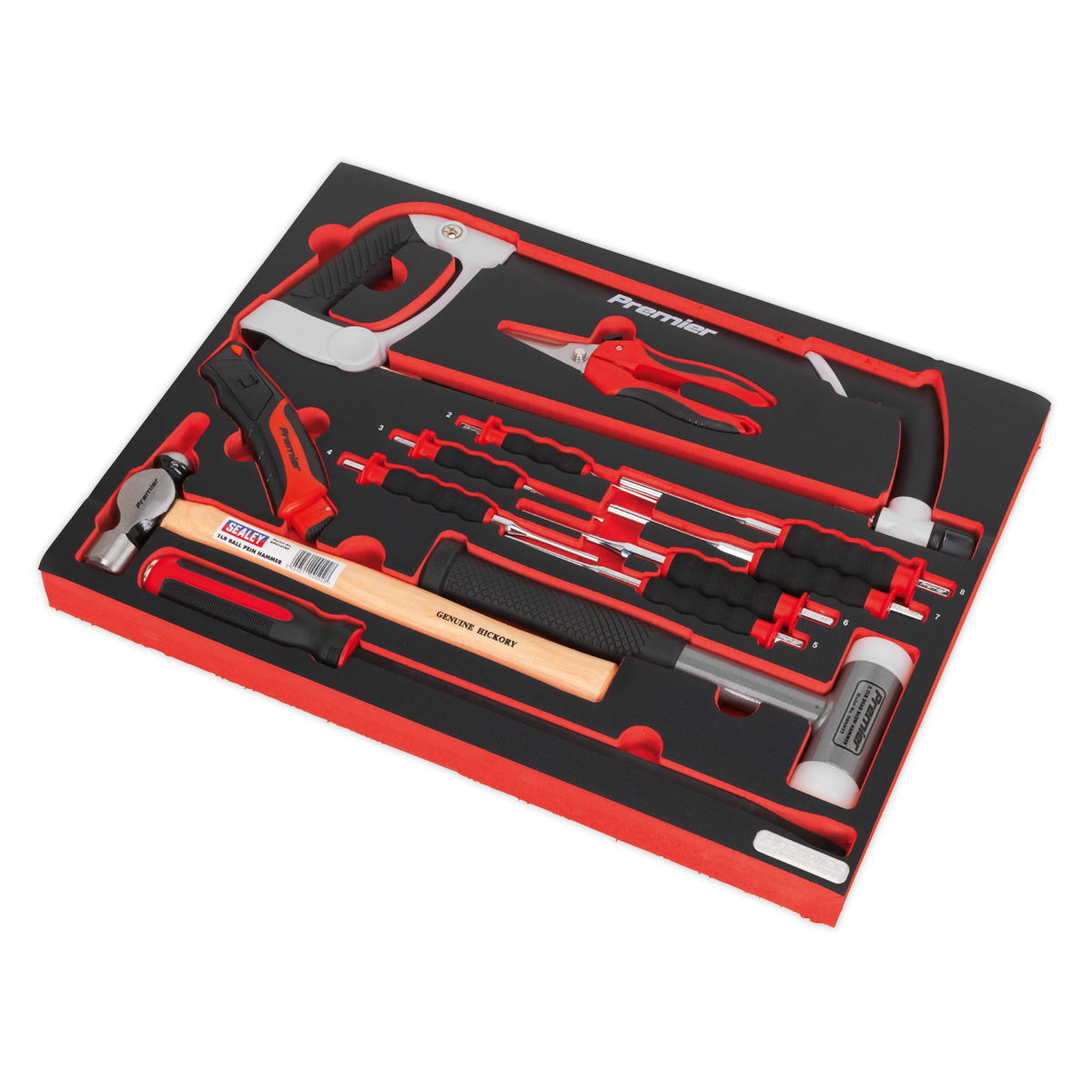 Premier Tool Tray with Hacksaw, Hammers & Punches 13pc