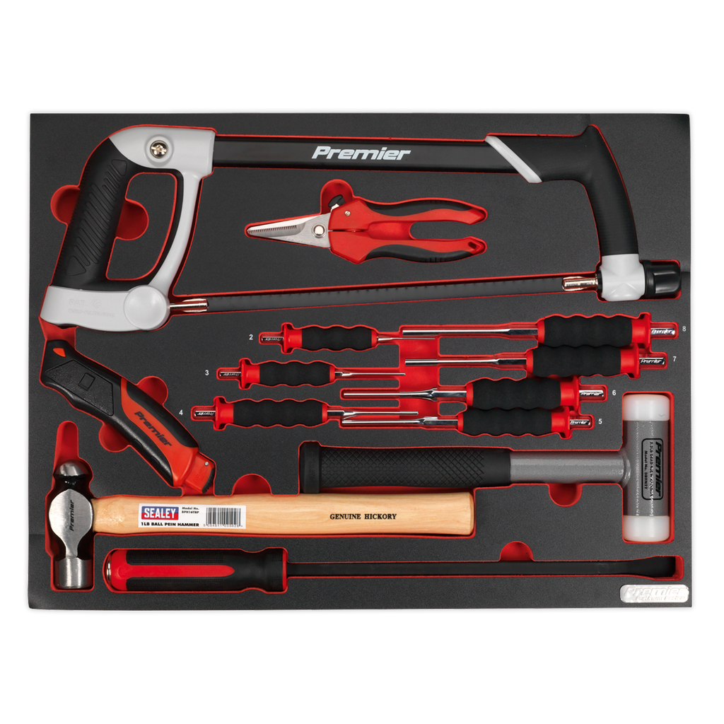 Premier Tool Tray with Hacksaw, Hammers & Punches 13pc