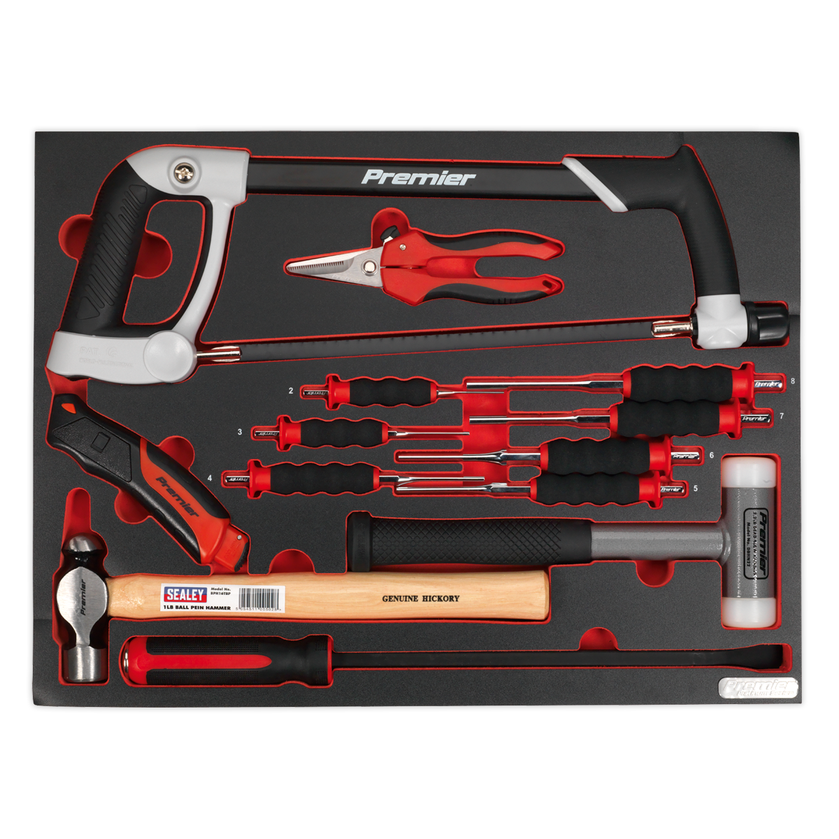 Premier Tool Tray with Hacksaw, Hammers & Punches 13pc