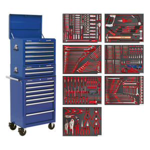 Superline PRO® Tool Chest Combination 14 Drawer with 446pc Tool Kit - Blue