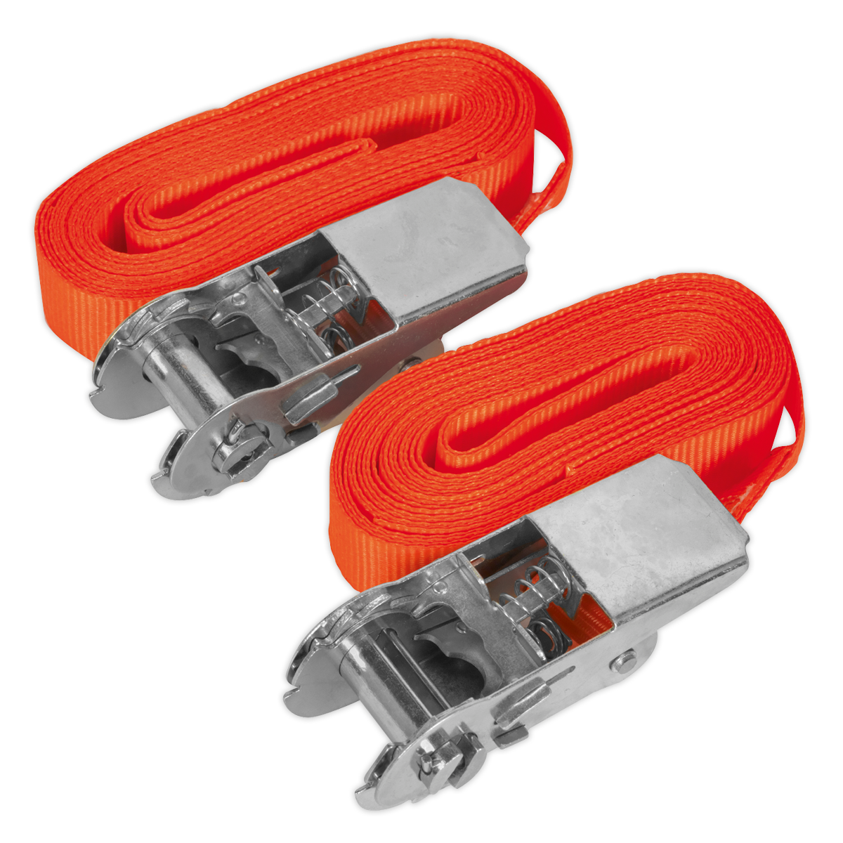 Self-Securing Ratchet Straps 25mm x 4.5m 500kg Breaking Strength - Pair