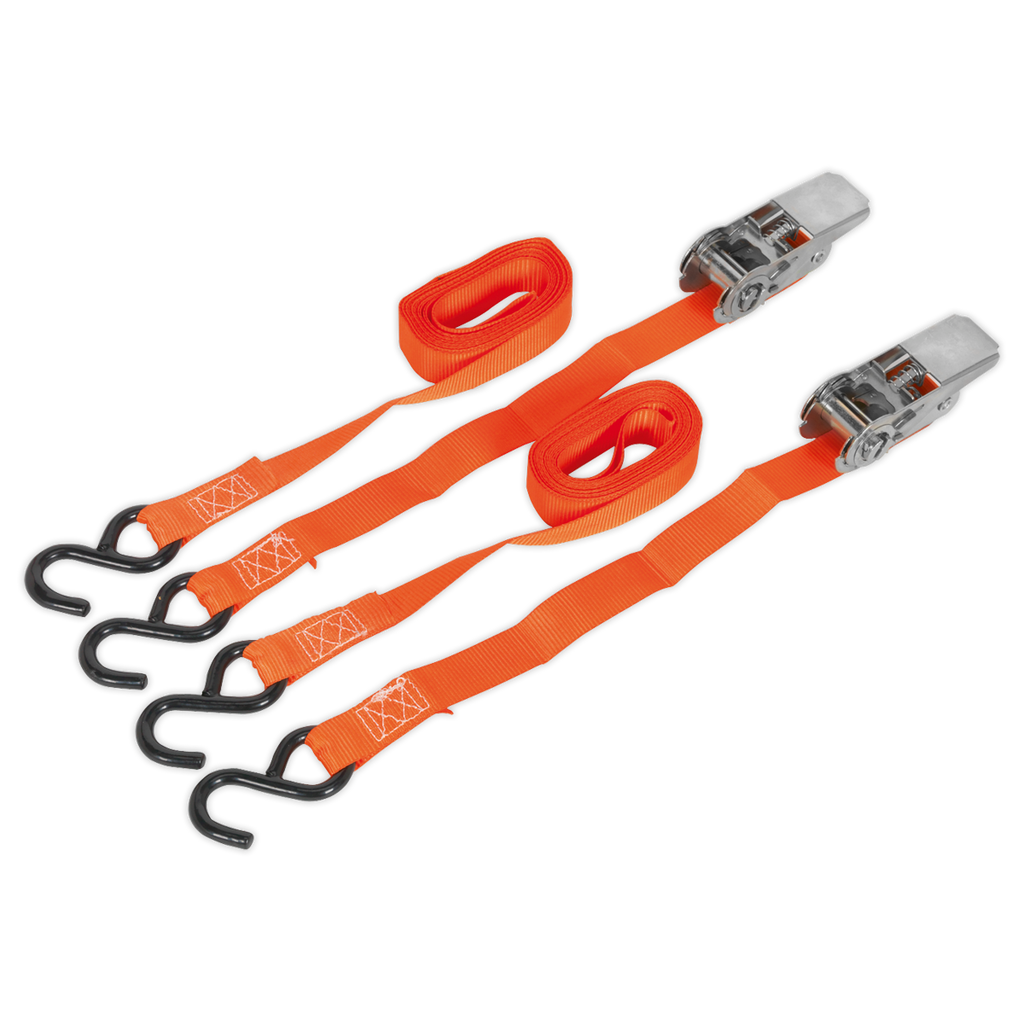 Ratchet Straps Polyester Webbing with S-Hooks 25mm x 4m 500k