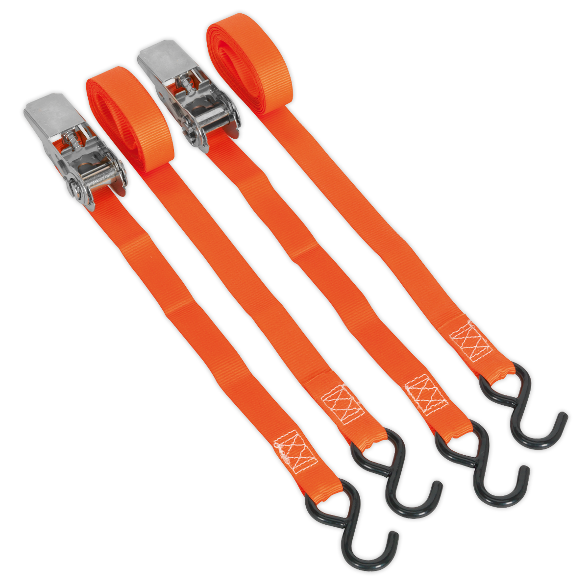 Ratchet Straps Polyester Webbing with S-Hooks 25mm x 4m 500k