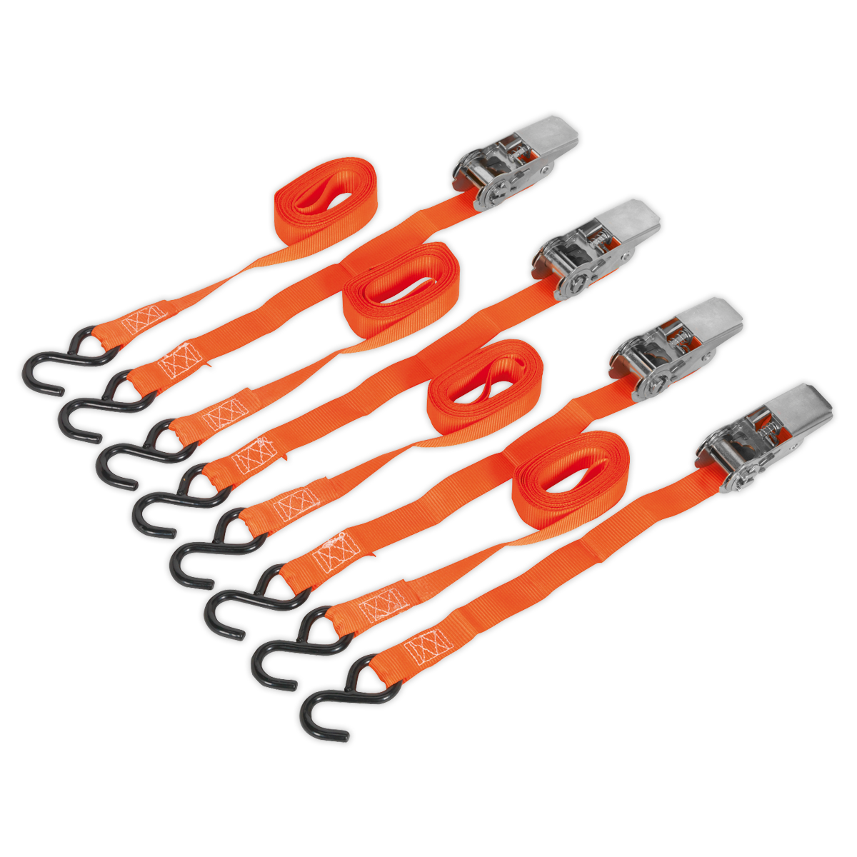 Ratchet Straps Polyester Webbing with S-Hooks 25mm x 4m 500k