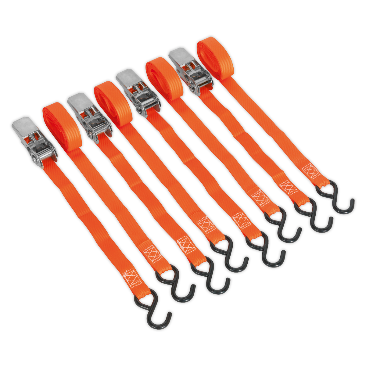 Ratchet Straps Polyester Webbing with S-Hooks 25mm x 4m 500k