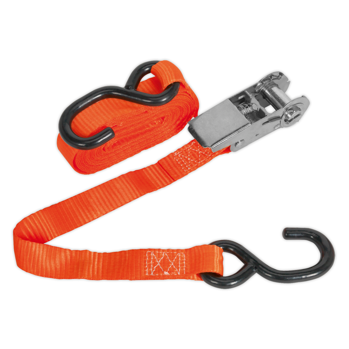 Ratchet Strap Polyester Webbing with S-Hook 25mm x 4.5m 800k