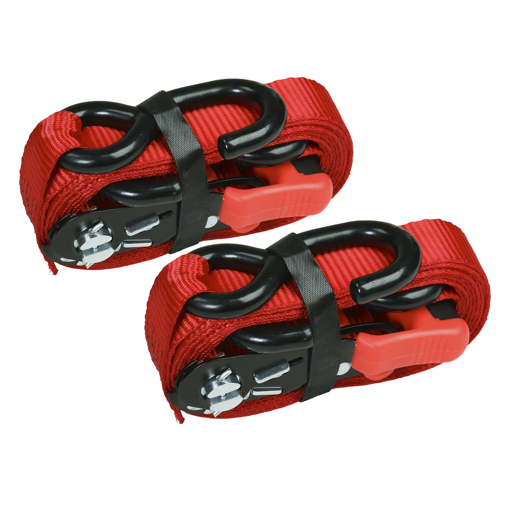 Slide Ratchet Strap Polyester Webbing with S-Hooks 32mm x 3m
