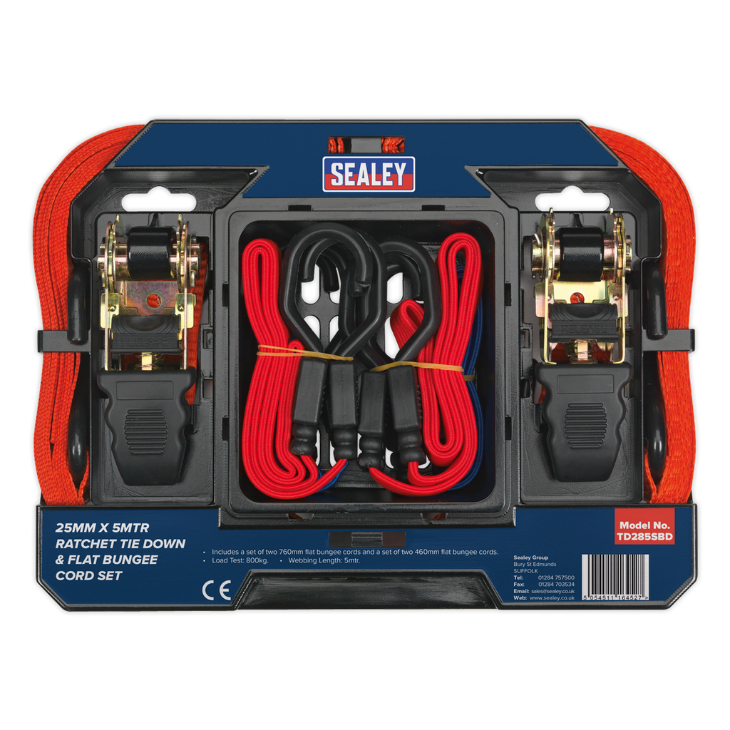 Ratchet Strap & Bungee Cord Set 6pc