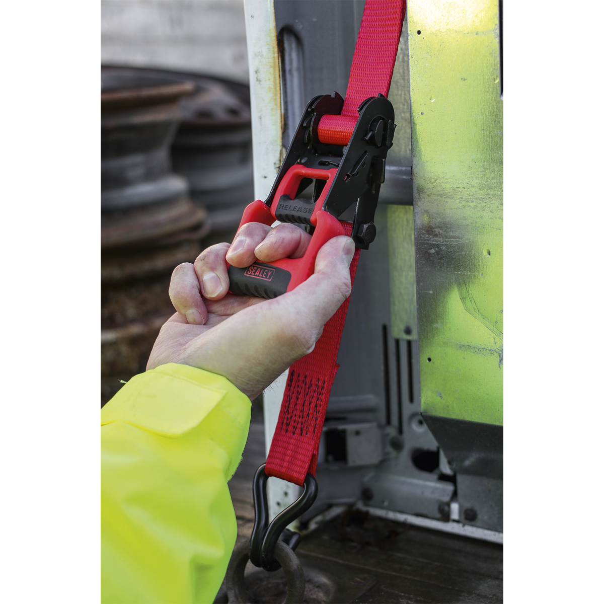 Ratchet Straps Polyester Webbing with J-Hooks 32mm x 4.9m 12