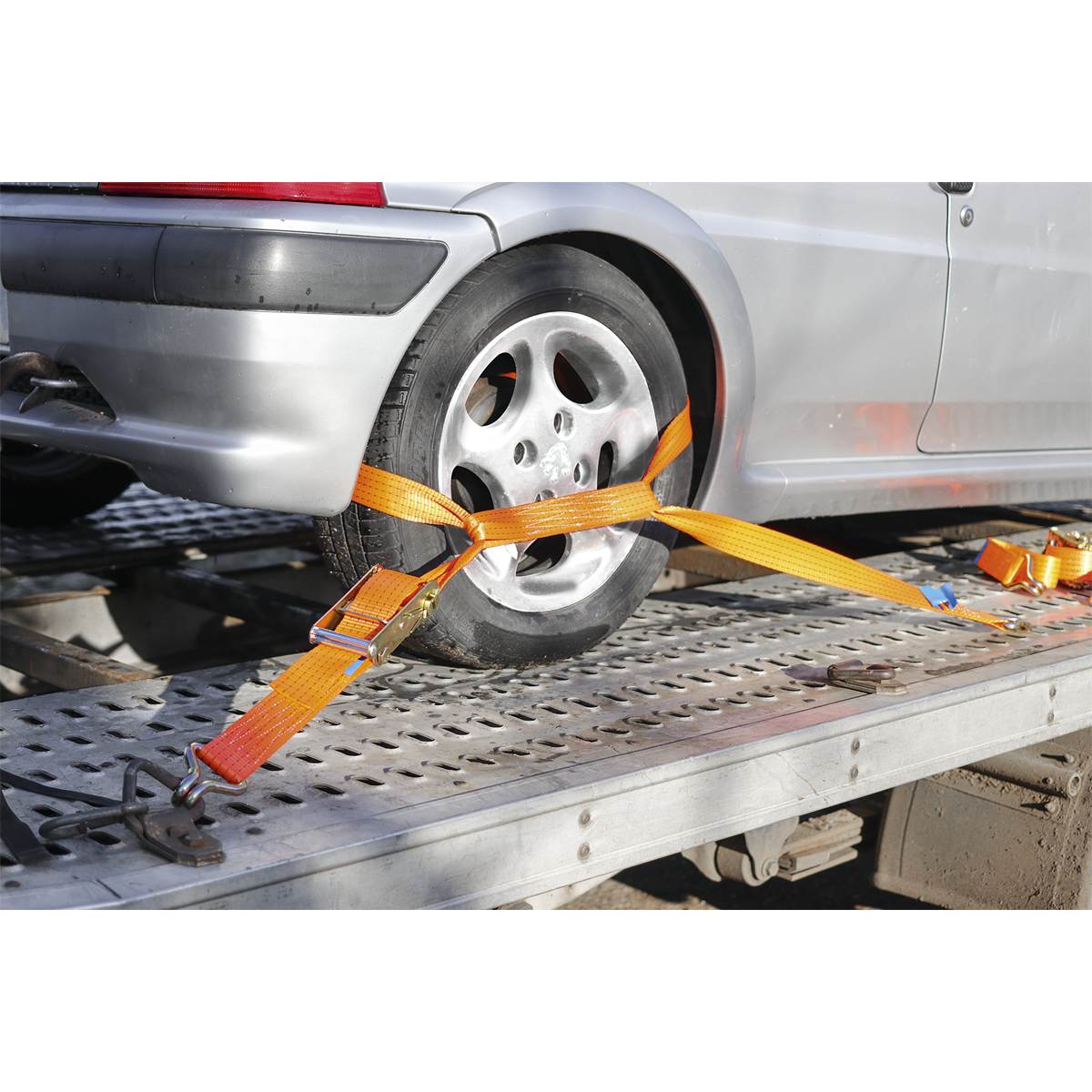 Alloy Wheel Car Transporter Ratchet Strap 50mm x 3m 5000kg Breaking Strength