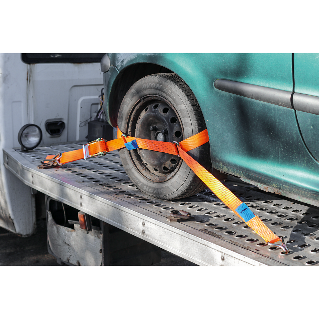 Steel Wheel Car Transporter Ratchet Strap 50mm x 3m 4500kg B