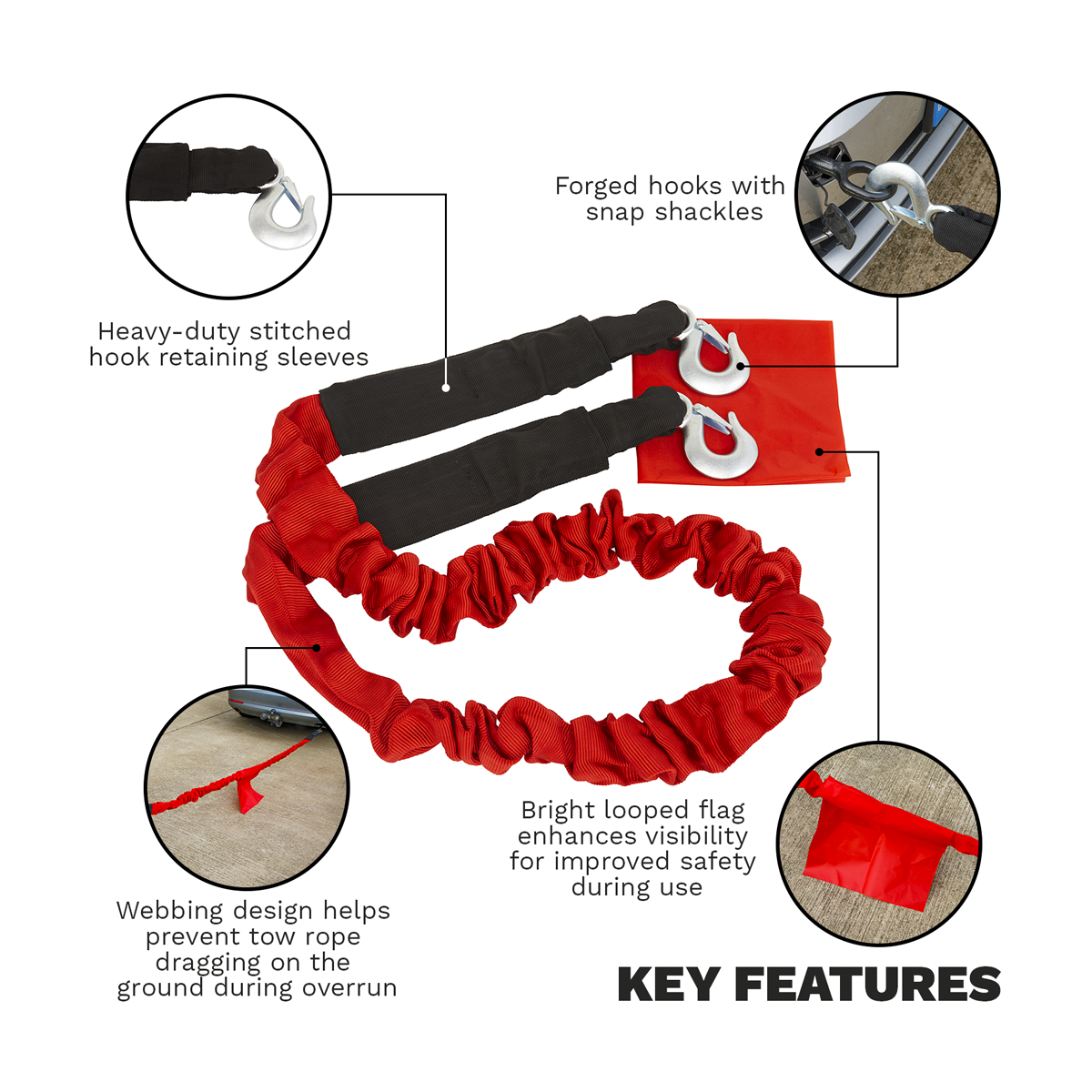 Tow Rope 5000kg Rolling Load Capacity