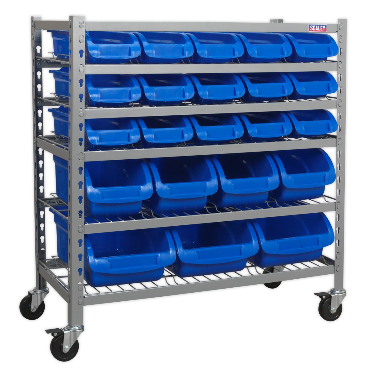 Mobile Bin Storage System with 22 Bins