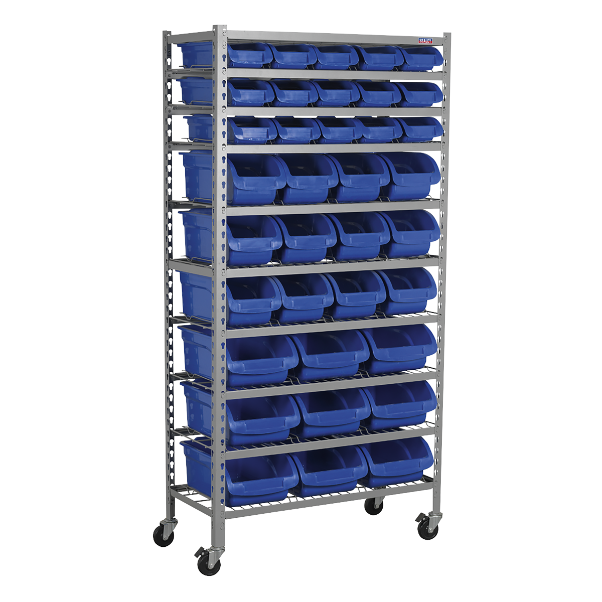 Mobile Bin Storage System with 36 Bins