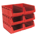 Plastic Storage Bin 310 x 500 x 190mm, Red - Pack of 6