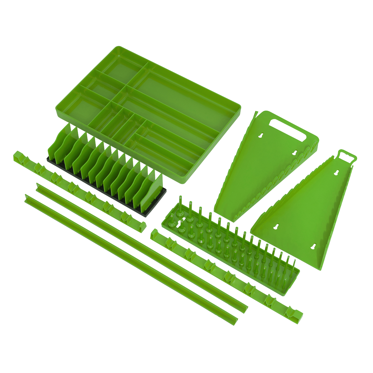 Premier Tool Storage Organiser Set, 9pc, Hi-Vis Green (TSK01HV)