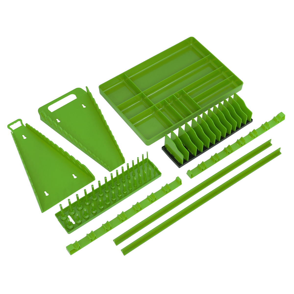 Premier Tool Storage Organiser Set, 9pc, Hi-Vis Green (TSK01HV)